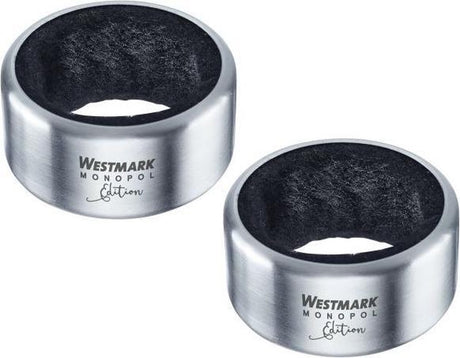 Westmark 2 anneaux anti-goutte incl. 2 inserts de rechange, édition monopol, feutre silicone inox, alessio, argent noir, 61843360