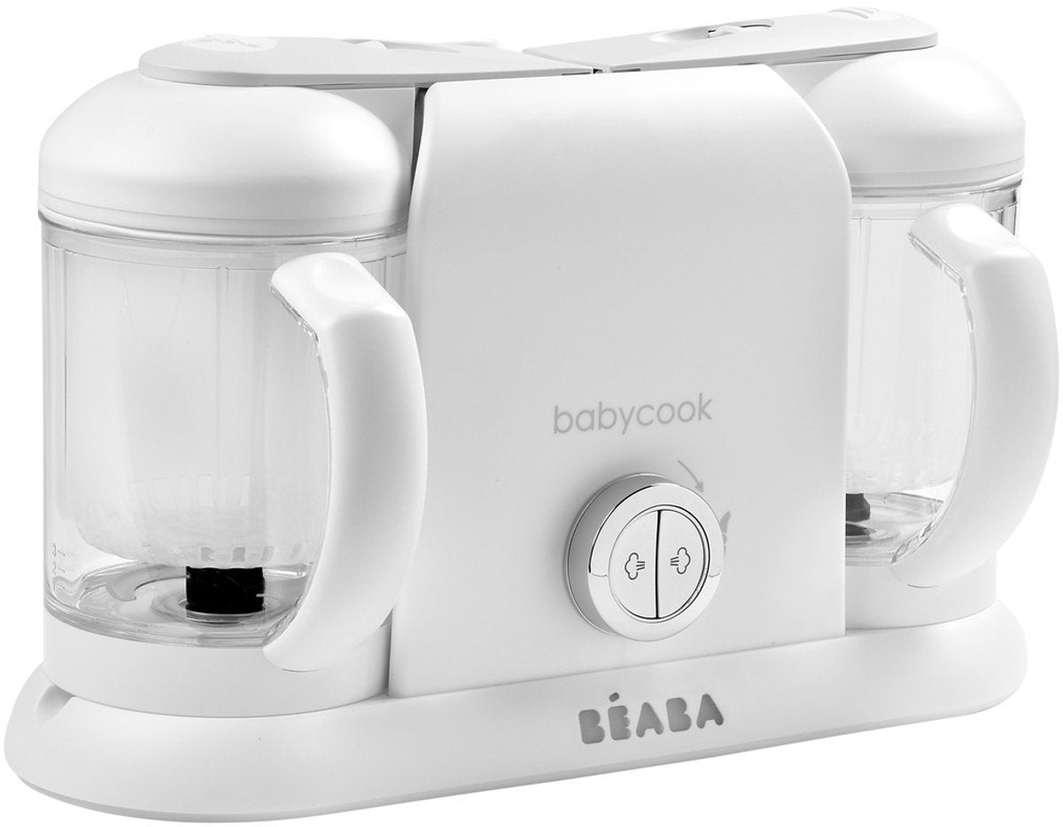 Béaba babycook® duo - Cuiseur vapeur et préparateur bébé 4 en 1 - deux grands bols - blanc - robot culinaire