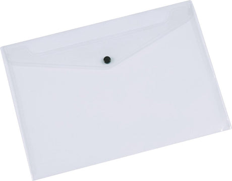 Chemise à documents Q-connect, a4, pp transparent, fermeture à bouton-poussoir, 12 pièces