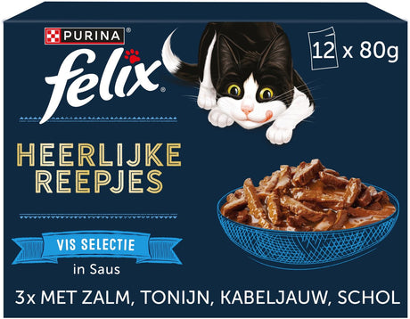 Felix délicieuses lanières - nourriture humide pour chat - sélection de poissons - 48 x 80 g