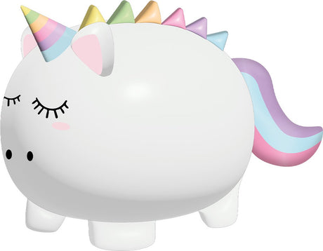 Tirelire incassable I-total licorne - tirelire - PVC - pédagogique - tirelire blanche
