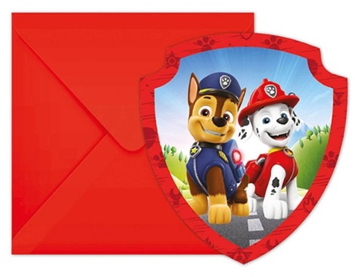 Invitations Paw Patrol 6 pièces | 2 pièces