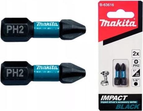 Embout de tournevis à percussion Makita noir ph2x25mm - b-63616