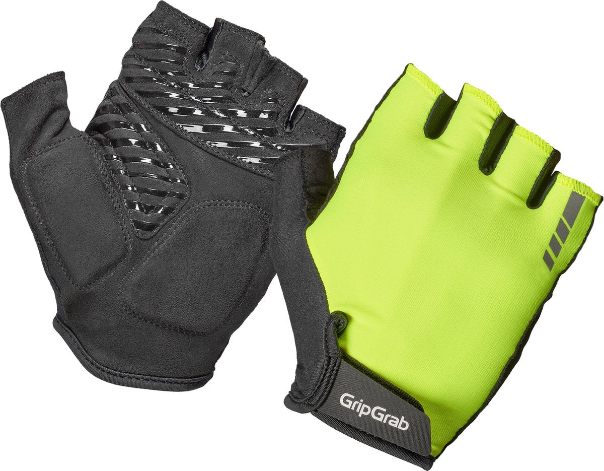 Gripgrab - proride rc max gants de cyclisme d'été à doigts courts avec rembourrage - jaune haute visibilité - homme - taille xs