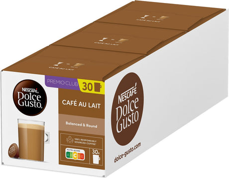 Nescafé dolce gusto capsules café au lait - 90 tasses à café pour 90 tasses de café