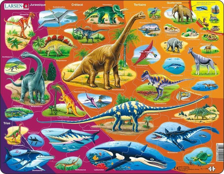 Larsen puzzle maxi l'histoire naturelle de la période trias jusqu'à aujourd'hui (en français) - 85 pièces