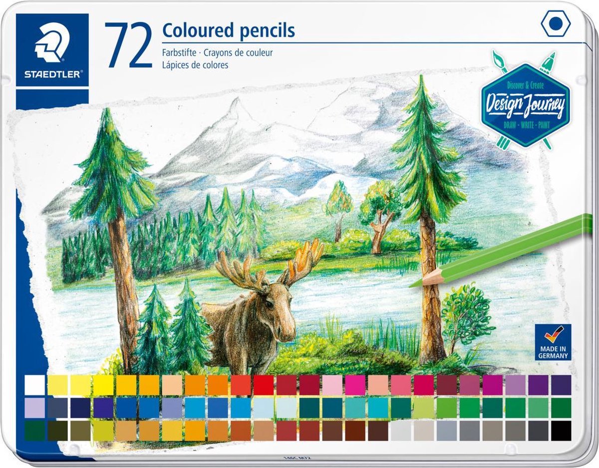 Crayons de couleur Staedtler - étui en métal 72 pcs