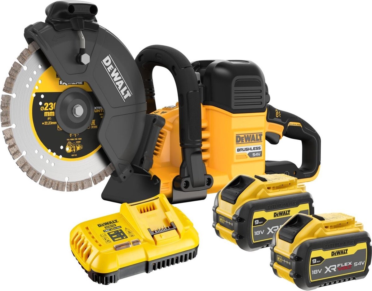 Dewalt dcs691x2 coupe-batterie 230mm 54v xr flexvolt 9.0ah