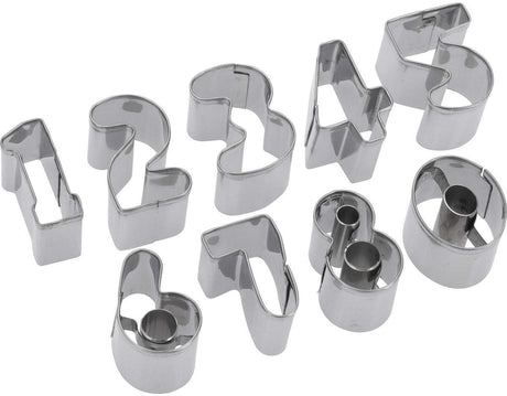 Jeu d'emporte-pièces Westmark, chiffres, acier inoxydable, 0-9, 9 pièces, argent, 35382280
