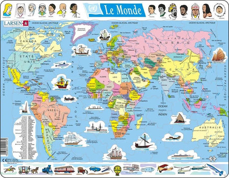 Puzzle Larsen maxi le monde politique (en français) - 107 pièces