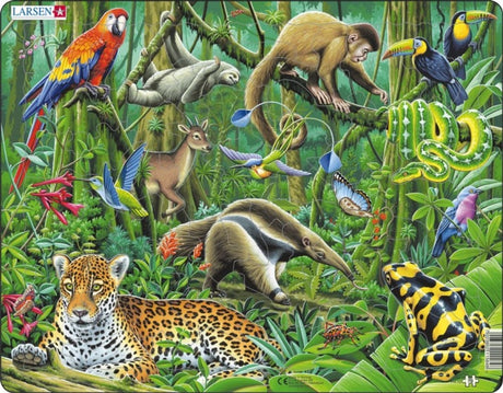 Selecta Larsen puzzle animaux - Forêt tropicale sud-américaine, 70 pcs.