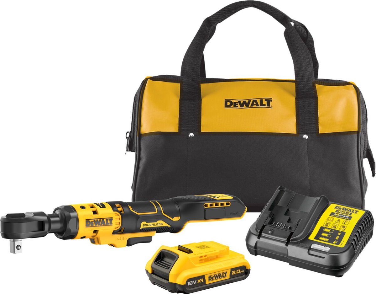 Dewalt dcf512d1 batterie clé à cliquet à angle droit 1 2 goupille de verrouillage 18v xr 2.0ah en sachet