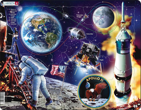 Selecta Larsen puzzle voyage vers la lune - voyage spatial Apollo 11, 50 pcs.