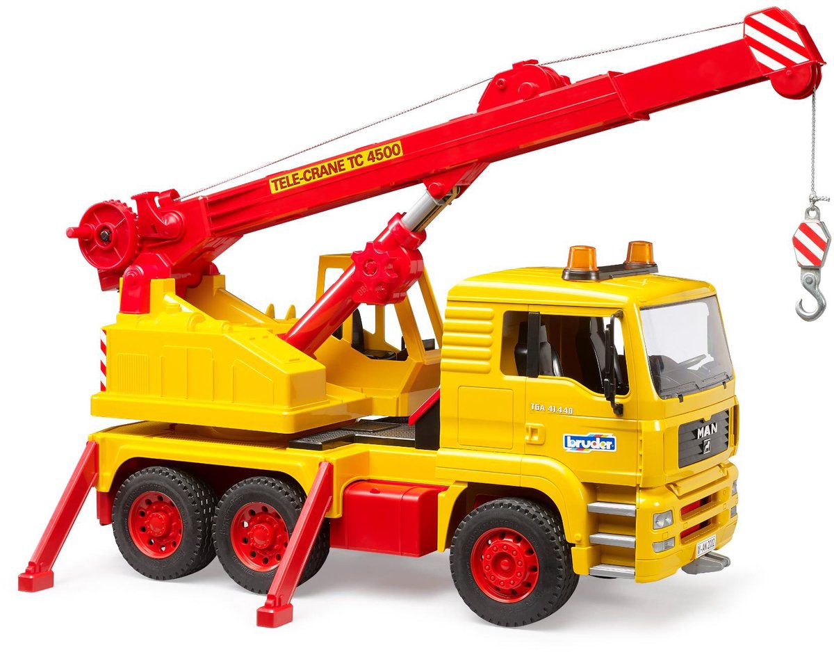 Homme de camion avec grue 50 ans Bruder