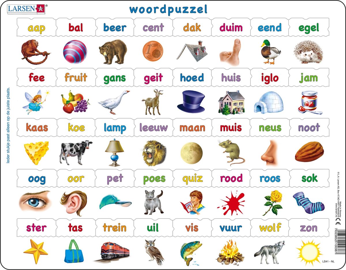 Selecta Larsen apprendre à lire des puzzles de mots, 40 pcs.