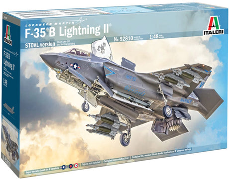 Kit de construction de maquettes Italeri véhicules militaires - 92810 lockheed martin® - f-35®b Lightning ii® - avion de chasse en plastique - 1:48 - modélisme