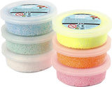 Argile Foam ®, paillettes, couleurs pastel, 14 gr, boîte de 6