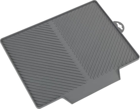 Wenko nelia tapis égouttoir plastique gris 34x40cm - séchage rapide - antidérapant - tapis pour vaisselle