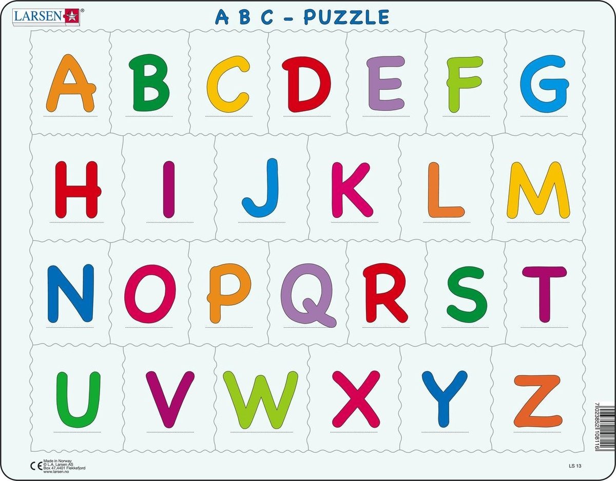 Selecta larsen puzzle apprendre à lire l'alphabet, 26 pcs.