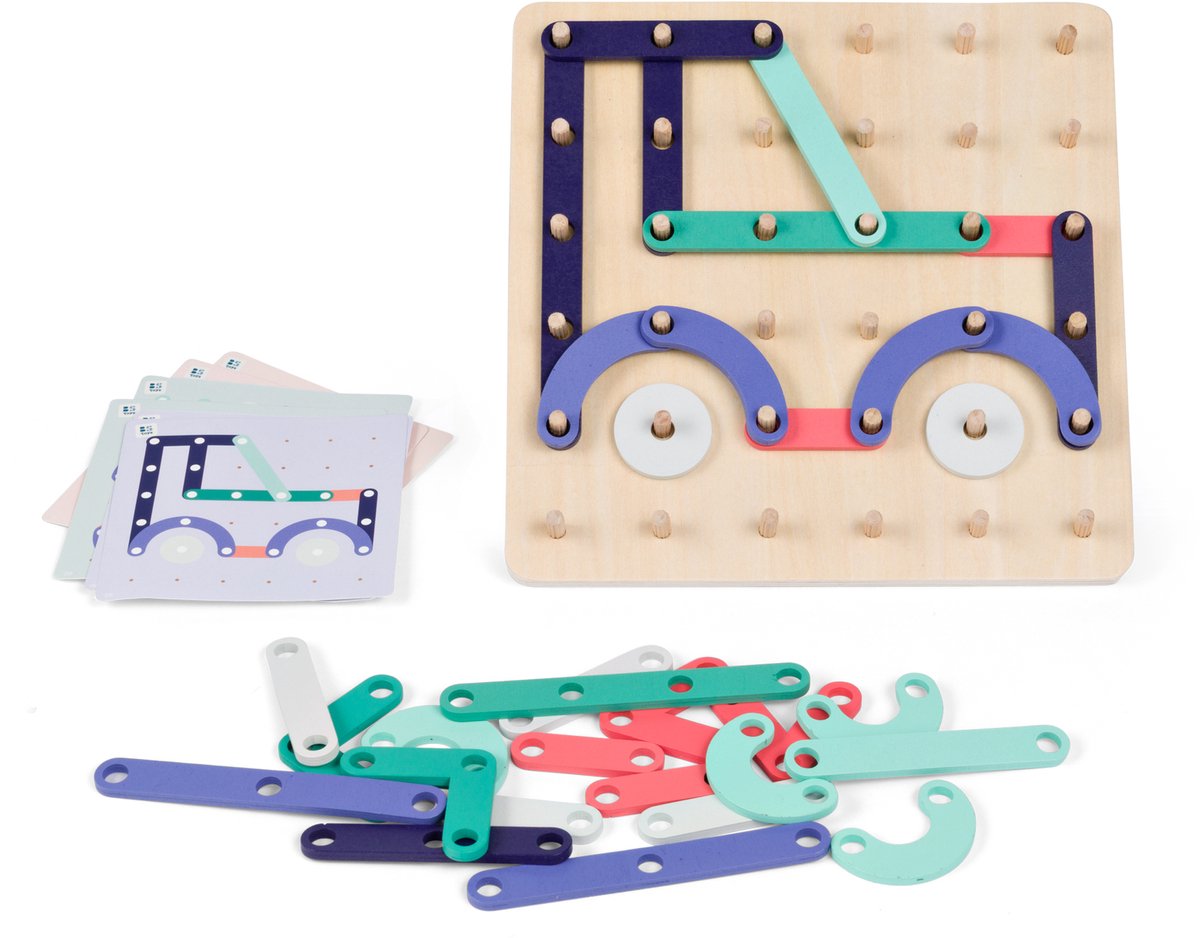 Planche géo en bois BS Toys - 40 pcs.