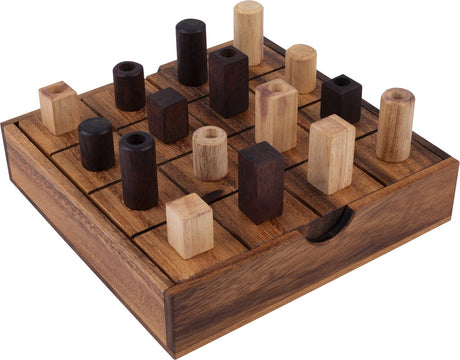 Engelhart alinia – houten strategiespel – 4-op-een-rij denkspel – logisch bordspel – tactisch spel voor 2 spelers –