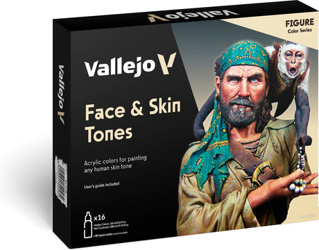 Vallejo hobby paint peinture acrylique-70258 couleur du modèle-couleurs du visage et des tons de peau-ensemble acrylique 16x18ml ensemble de peinture