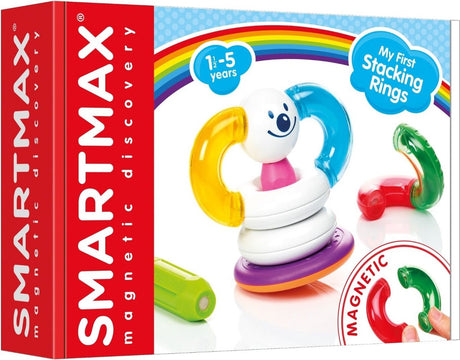 Smartmax mes premiers anneaux à empiler - anneaux à empiler magnétiques - jeu de construction avec base oscillante double face - jouets éducatifs pour les tout-petits - à partir de 1 an