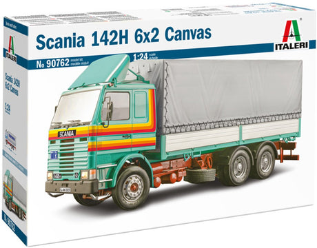 Kit modèle voiture Italeri - 90762 scania 142h - 6x2 - toile - camion avec carrosserie en plastique - 1:24 - modélisme