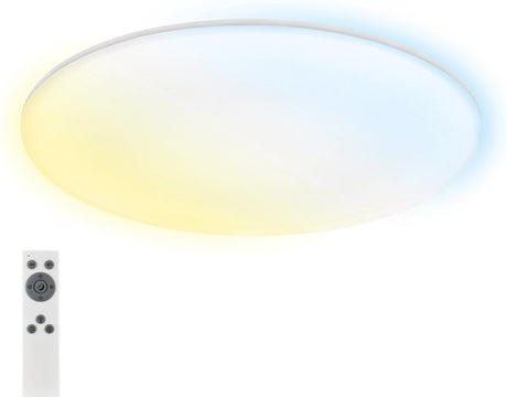 Briloner rowny - Éclairage de salle de bain LED - dimmable - avec télécommande - plafonnier avec fonction veilleuse CCT - ø45cm - blanc