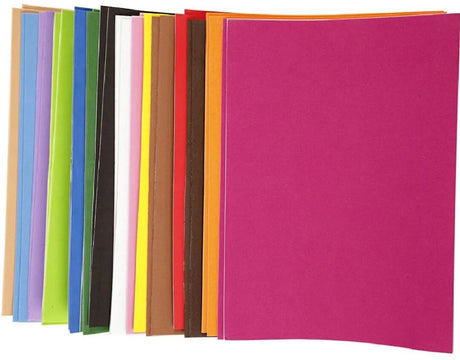 Feuilles a4 autocollantes en mousse Creativ company - 15 couleurs - 30 pcs