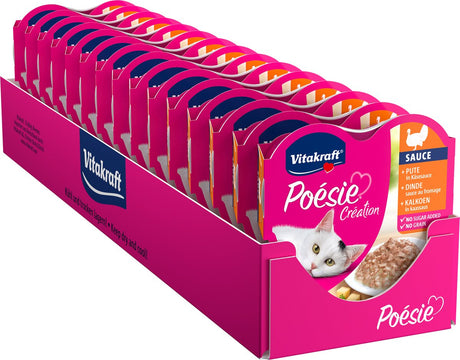 Vitakraft poésie® création sauce fromage de dinde - nourriture humide - 15x85 grammes