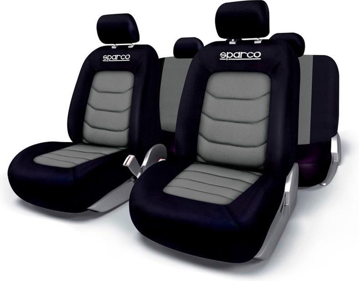 Jeu de housses de siège Sparco noir gris (11 pièces) (convient également aux airbags latéraux)