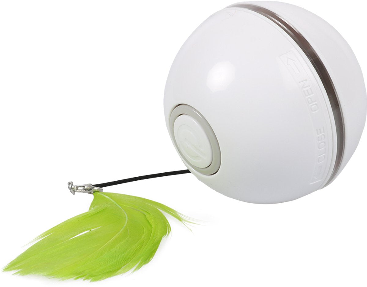 Ebi - jouets pour animaux - chat - chasseur de balle 6,4x6,4x6,4cm blanc vert - 1pc