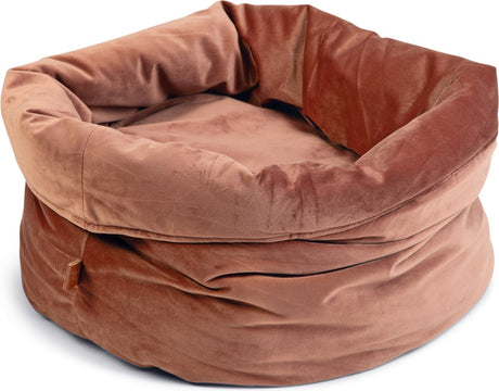 Designed by lotte fluco - kattenmand - fluweel - velvet - roze - 45x45x35 cm