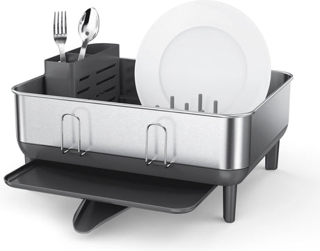Simplehuman - égouttoir à vaisselle compact avec cadre en acier - argent - acier inoxydable