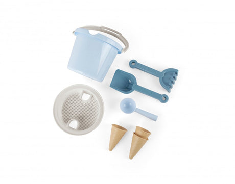 Set de plage Dantoy seau avec cornets de glace - 8 pièces bleu