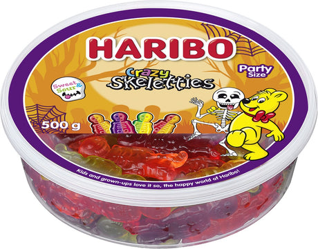 Haribo crazy skeletons - bonbons aux saveurs de fruits - silo de 500g