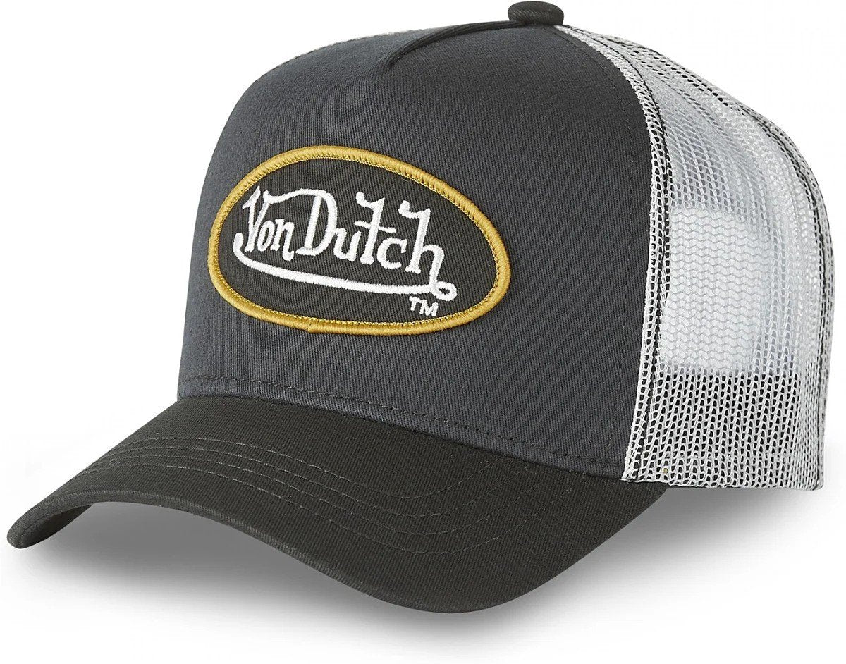 Von Dutch - casquette de camionneur snapback cla6 | taille unique | réglable | fermeture à pression - gris noir
