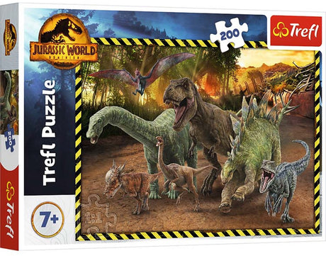 Trefl dinosaures du parc jurassique puzzle universel du monde jurassique - 200 pièces - à partir de 6 ans