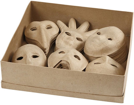 Masques d'entreprise Creativ, h: 12-21 cm, 60 pièces 1 boîte
