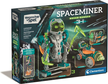 Clementoni Science and Games - Jeu de construction 3 en 1 robotique Space Miner