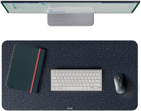 Leitz grand sous-main en feutre 70x36 cm - antidérapant - pour clavier souris - gris foncé
