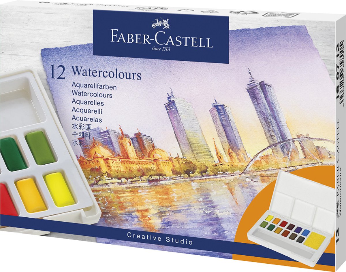 Aquarelle Faber-castell - boîte avec casseroles - palette amovible - 36 couleurs - fc-169736