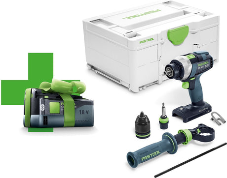 Festool tdc 18 4 i-basic-5.0 perceuse-visseuse sans fil quadrive 18v 5.0ah dans systainer - 577052