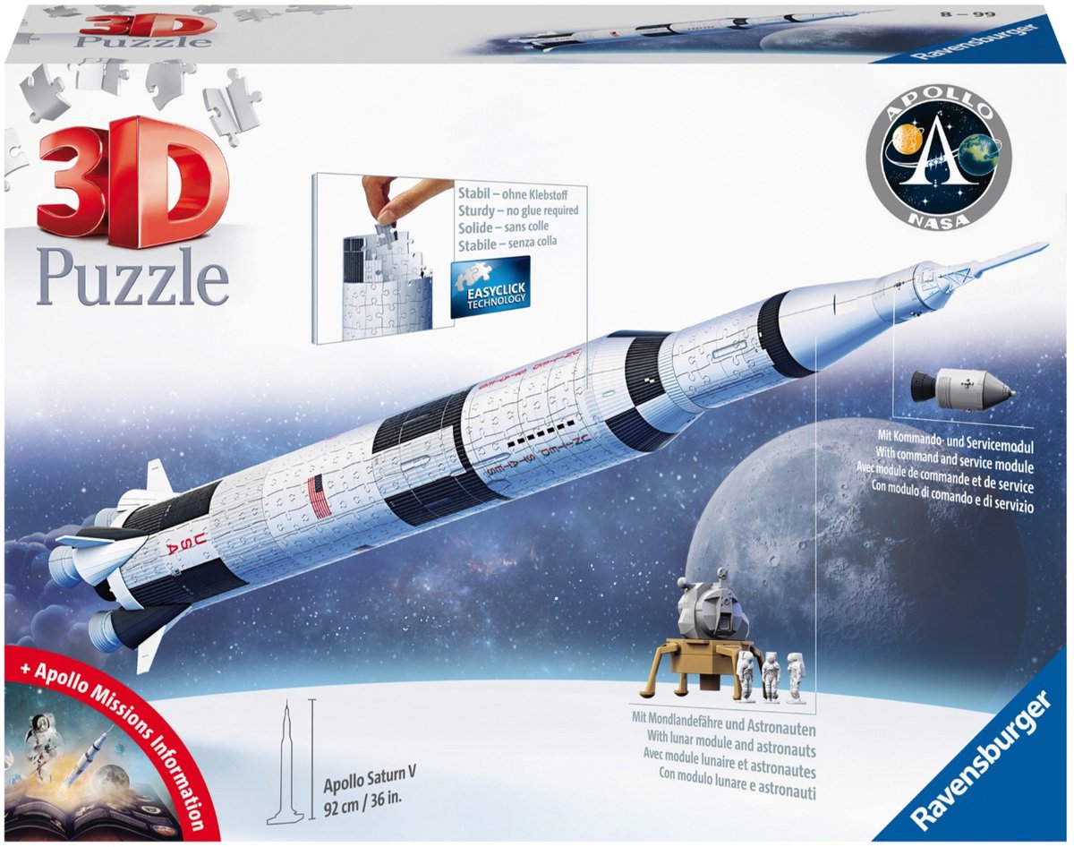 Ravensburger - Puzzle 3d Apollo Saturne V 440st.