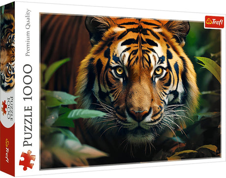 Puzzle Trefl Tigre sauvage - Puzzle animalier de 1000 pièces.