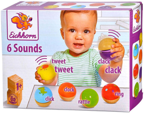 Boules musicales en bois Eichhorn, 6 pcs.