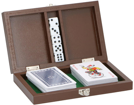 Eddy Toys jeu de cartes et dés dans une boîte en bois
