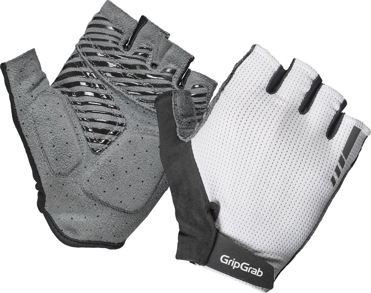 Gripgrab - gants de cyclisme d'été à doigts courts experts rc max avec rembourrage - blanc - unisexe - taille s