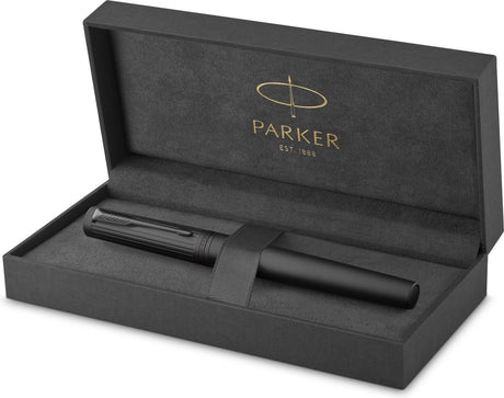 Stylo plume Parker Ingenuity | collection de base | noir avec finition noire | point moyen | encre noire | coffret cadeau